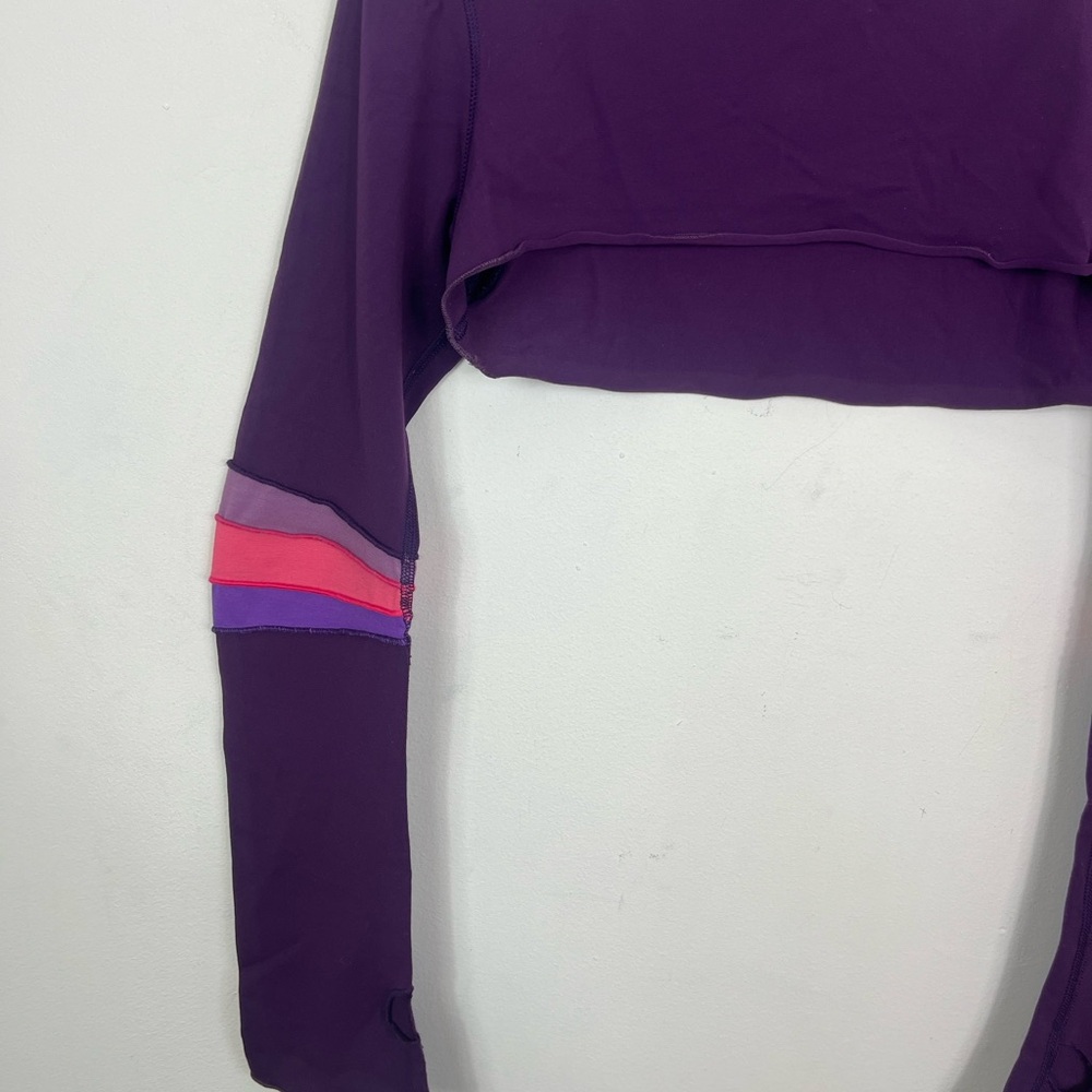 Lululemon Purple Long Sleeve Cropped Top Sz 6 - Picture 3 of 8